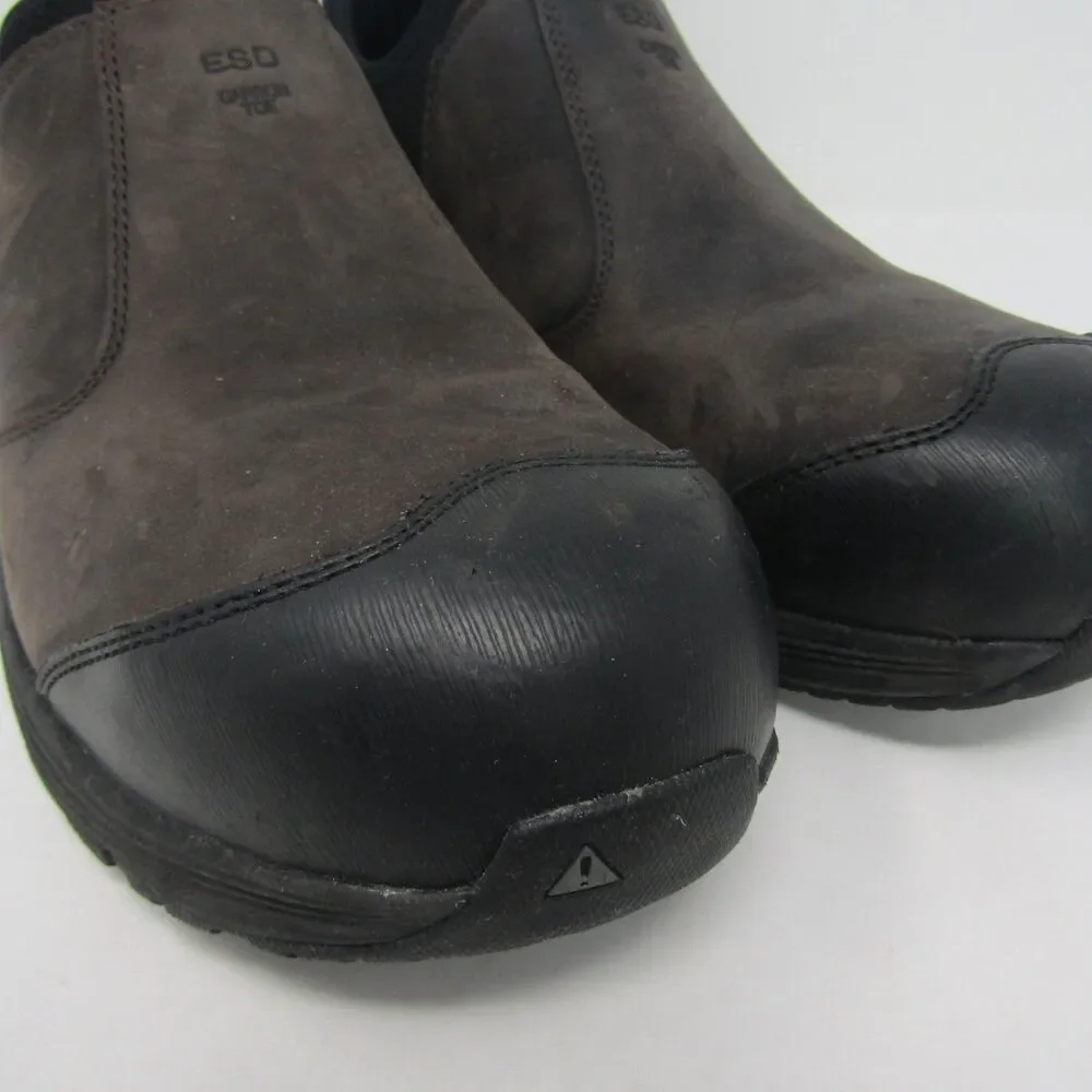 KEEN Utility Vista Energy ESD Carbon Toe Slip-On Work Shoes Men's US 11D Brown